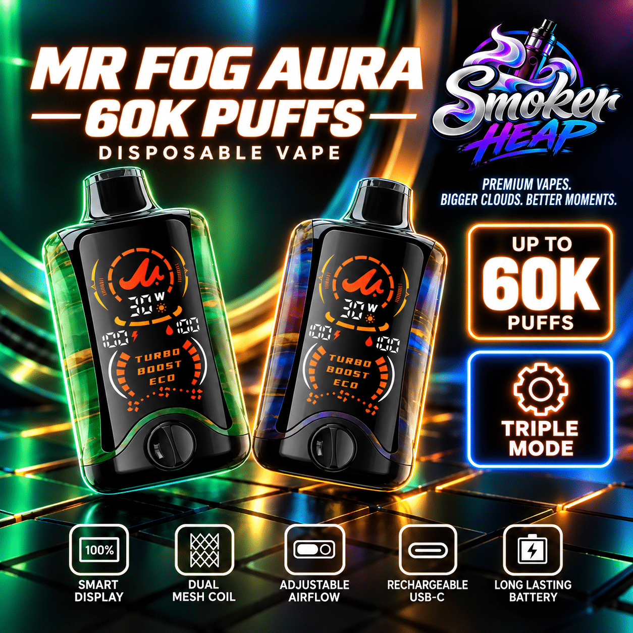 Mr Fog Aura 60k Puffs Disposable Vape